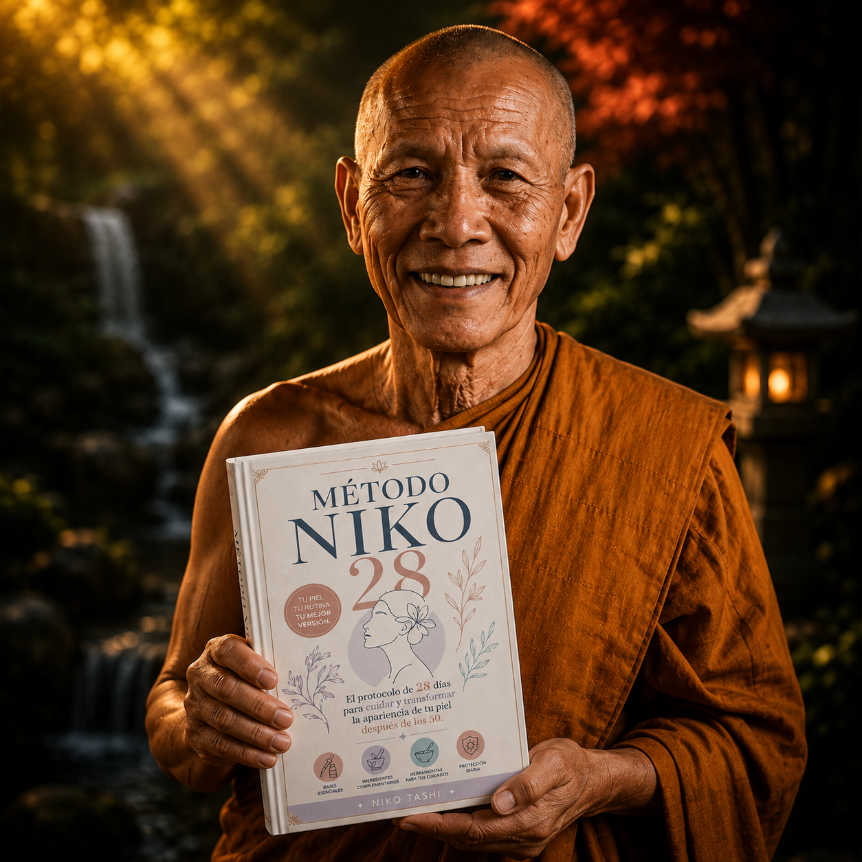 Niko Tashi sosteniendo el libro Método Niko 28